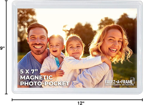 Clear Magnetic Picture Frames for Refrigerator, 16 Pack, Holds Various Photo Sizes