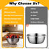 3 Set (2QT, 3QT, 5QT) Pcs Stainless Steel Colander Strainer Metal Colander for Kitchen Pasta Strainer for Rice Food