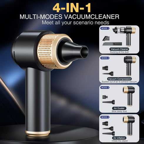 Dealswin Cordless Handheld Vacuum Cleaner - 4 in 1, Portable Air Duster with LED Light