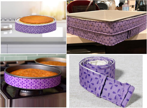 YYaaloa 2pcs Cake Pan Dampen Strips, Thick Cotton Bake Even Strip for Level Cakes and Cleaner Edges