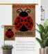 Welcome Ladybug Burlap Garden Flag - Double-Sided 12.5 x 18 Yard Decorations for Springtime Insect Wildlife