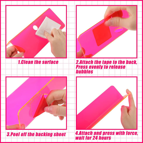 9 Inch Pink,4 Weysat Floating Shelves for Wall Acrylic Small Wall Hanging Shelves Adhesive Screwless Display Holder
