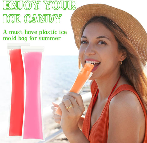 600 1 (2.4 8.7 Inch) Hoolerry Pcs Disposable Ice Mold Bags with Silicone Funnel Freezer Tubes with Zip Seals Candy Ice