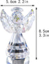 HDCRYSTALGIFTS 3-Inch Clear Crystal Guardian Angel Figurine Paperweight Decor Glass Statue Ornaments Gift for Women