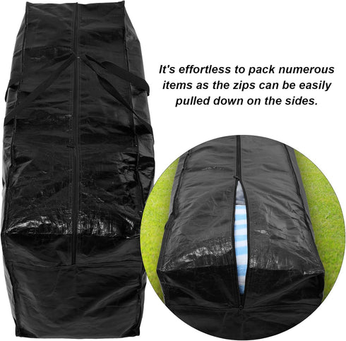 Windyun 4 Pcs Extra Large Heavy Duty Storage Bags - XL Moving Bags Totes for Travel Clothes Bedding Supplies (Black, 57
