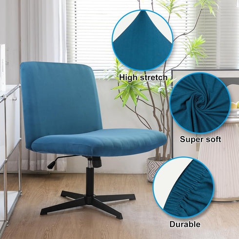 Armless Iauddy Criss Cross Office Desk Chair Cover Slipcover,Accent Mid Back Wide Swivel Task Vanity Slipper Chair
