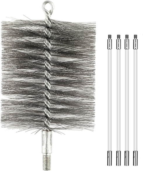 Ctsyuqoo 50-inch Long Tent Wood Burning Stove Pipe Cleaning Brush with Stainless Steel