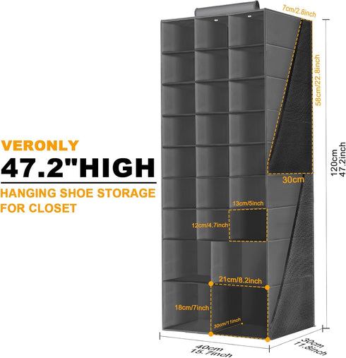 Closet, Closet Closet 4 Pockets,25 Hanging Shoe Organizer for Hanging Shoe Storage Rack Holder Shelves,Collapsible Shoe