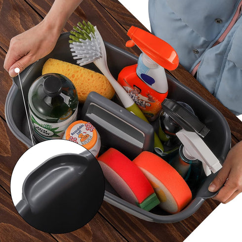 2 Pack TOPZEA Cleaning Supplies Caddy, Large Plastic Cleaning Supply Organizer Bin with Handle, Cleaning Bucket