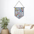 Wall Hanging Brooch Organizer Storage Board, Colorful Enamel Pin Badge Canvas Display Banner for Earrings Collection