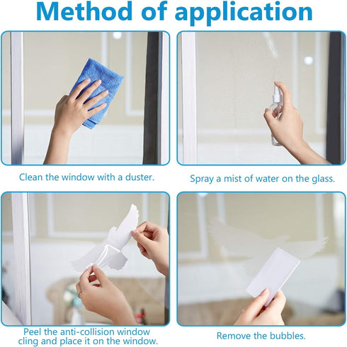Boao Large Size Anti-Collision Window Clings, Translucent/Dusted Bird Deterrent for Doors, Windows & Glass