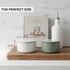 Countertop KIBAGA Beautiful Ceramic Salt Cellar with Lid - Spacious Container for Your Kitchen Keeps Salt Flakes Dry
