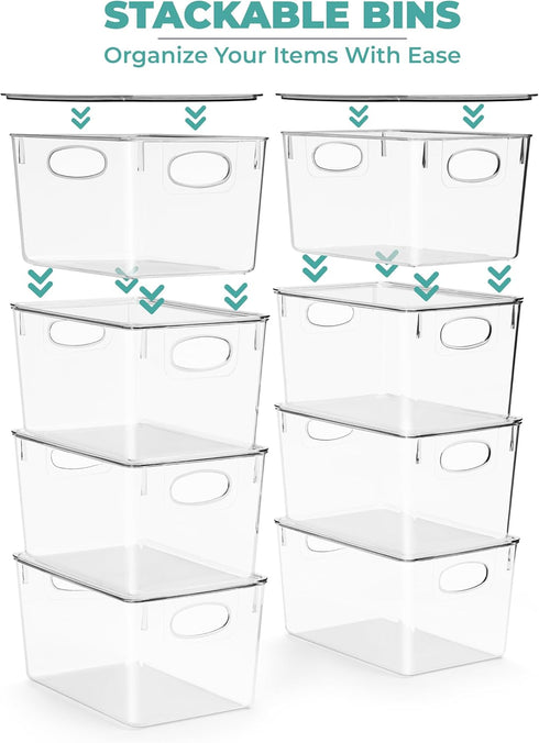 Sorbus Large Clear Plastic Storage Bins with Lids, Stackable Toy Storage Bins for Clothes, Medicine, Makeup, Bathroom,