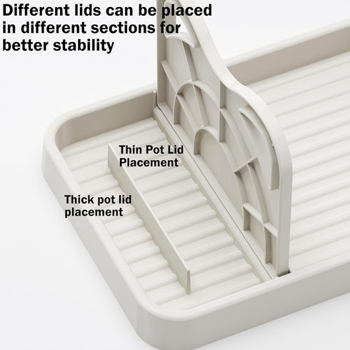 H&W 2Pcs Spoon Rest with Lid Holder, Foldable Kitchen Counter Spoon Holder for Utensils, Beige + Grey