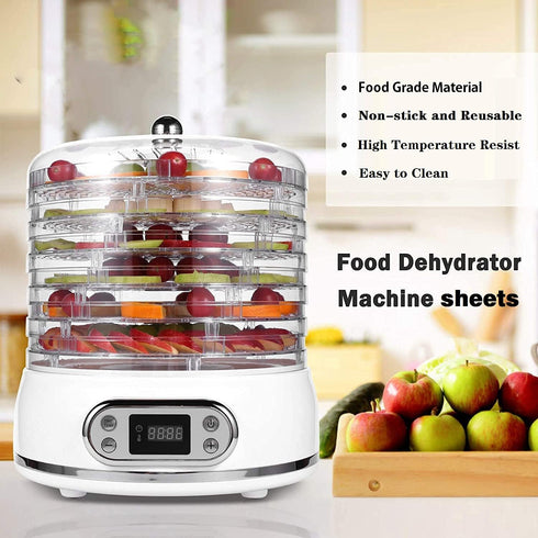10pcs Round Silicone Dehydrator Sheets, 13in Non-stick Fruit Dehydrator Mats, Reusable Steamer Mat for Fruit Dryer