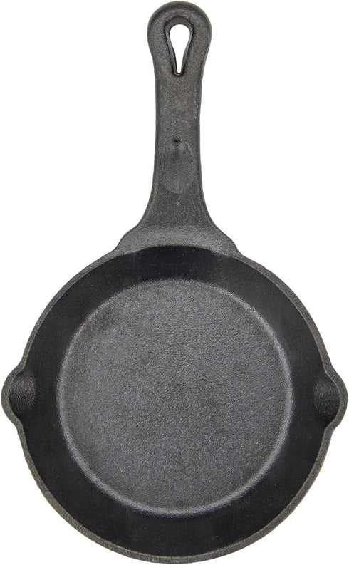 Winco Commercial-Grade Cast Iron Skillet with Handle, 6" by Winco