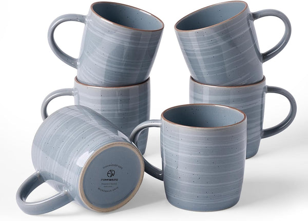 famiware Coffee Mugs Set of 6, Meteor 13 oz Ceramic Mug Cup