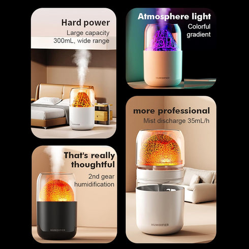 Portable Mini Humidifier, 300ml Small Cool Mist USB Personal Desktop Humidifier for Baby Bedroom Travel Office, Super