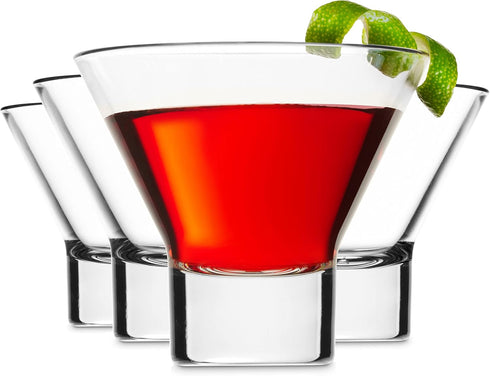 Godinger Martini Glasses, Set of 4 Italian Cocktail Glasses, 8oz Dessert Cups Made in Italy