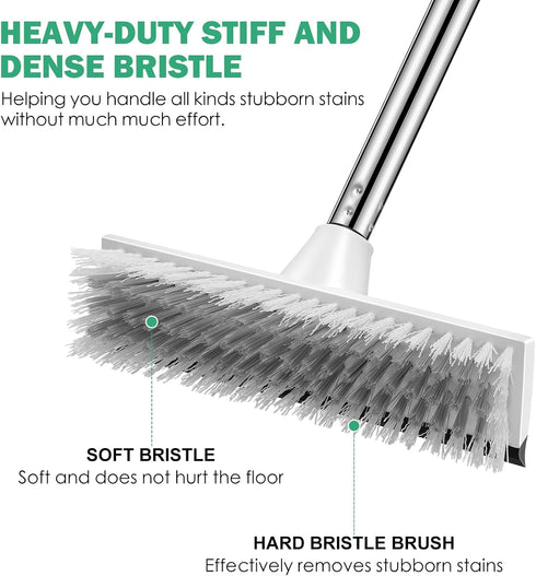 SetSail 51-Inch 2 1 Floor Scrub Brush with Long Adjustable Handle in Scrape Brush Stiff Bristle Floor Scrubber