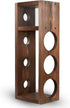 Rustic State Sonoma Countertop Wood Vertical Wine Rack, Freestanding Tabletop Holder for 3 Bottles, Burnt Brown
