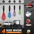 Walfos Silicone Whisk Set of 4, Heat Resistant Kitchen Whisks for Cooking, Non Scratch Balloon Egg Whisk