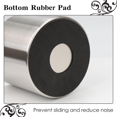 Stainless Steel Italian Espresso Tapping Box with Detachable Rod & Anti-Slip Rubber Base (Silver-S)