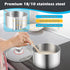E-far 2-Quart Tri-Ply Saucepan, Stainless Steel with Glass Lid, Non Toxic, Oven & Dishwasher Safe