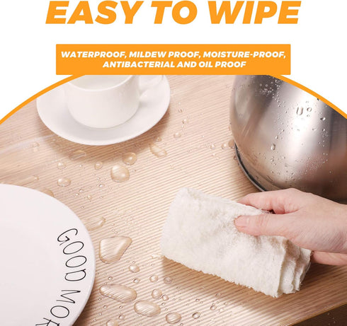 Glotoch Non Adhesive Shelf Liners for Kitchen Cabinets, Clear 12"X60", Waterproof and Durable Drawer Liners for Cupboard