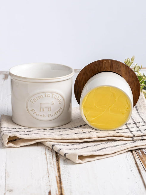 Countertop, Ceramic Butter Dish With Lid, Butter Crock for French Butter Keeper Holder for Spreadable Butter, Cream