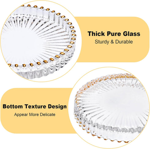 OGANAZI Set 5 of Modern Clear Coaster, Glass Coasters for Drinks, Crystal Coasters Round Cup Mat, Coffee Table Decor