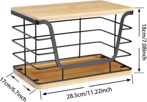 Counter ALOCEO Large Wire Basket for Kitchen Pantry, Stainless Steel Kitchen Organizer for Potato Onion, Trash Bag