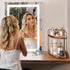 Counter 13.2x9.9 inch, 2 Countertop, Demigo Bathroom Corner Organizer Tier Acacia Wood Organizer Corner Storage Shelf