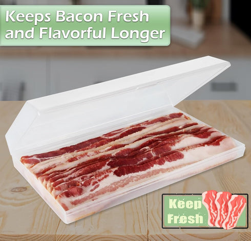 Home-X Bacon Saver - Plastic Airtight Bacon Container - BPA-Free, Dishwasher Safe, Leak-proof Bacon Storage Container