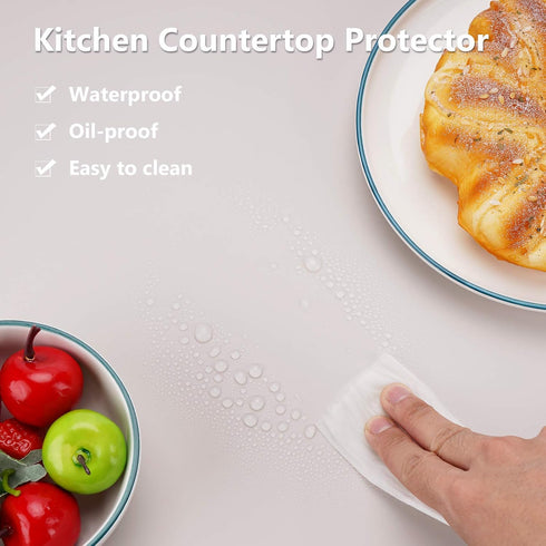 Gartful Silicone Mats for Kitchen Counter, Large 25" by 17" Nonskid Heat Resistant Countertop Protector, Beige, 2PCS