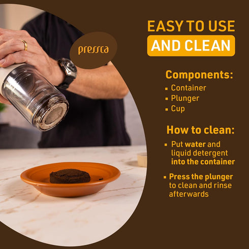 Portable Coffee & Tea Maker, Thermal Infuser, French Press, Single Serve Coffee Maker, BPA Free - 12 fl oz, Gray