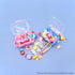 AUEAR 2 Pack Mini Suitcase Boxes, Plastic Candy Small Reception Gift Travel Case for Wedding Party Decoration (Pink &