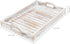 16 11 Inches MyGift Shabby Chic Whitewashed Wood Breakfast Serving Tray with Cutout Handles with Slatted Design