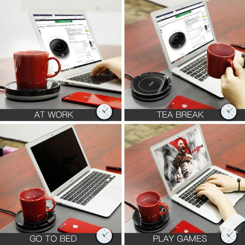 131F/55C) Smart Coffee Warmer, BESTINNKITS Auto On/Off Gravity-Induction Mug Warmer for Office Desk Use, Candle Wax Cup