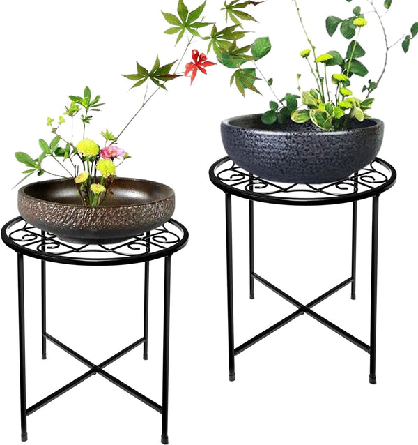 Aonagi 15" Tall Metal Plant Stand, 2 Pack 11" Wide Round Plant Stand