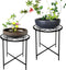 Aonagi 15" Tall Metal Plant Stand, 2 Pack 11" Wide Round Plant Stand