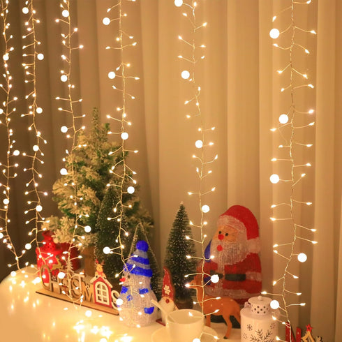 NEOLITHX 26FT 400LED Copper Wire Firecracker Christmas Fairy Lights, Connectable Twinkle Plug in Fairy String Lights