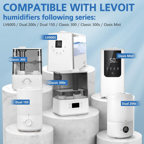 30 Pack Humidifier Replacement Filter Compatible with LEVOIT Dual150, Dual200S, Classic300(S), LV600S Series Humidifiers, Sponge Filter Humidifier Replacement Part