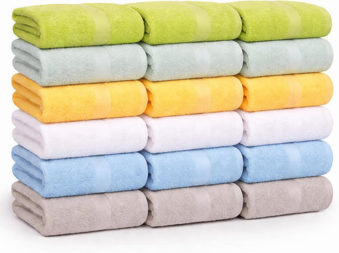 Small and Lightweight Cotton Towels Assorted Pastel Mix 24 x 40 inches