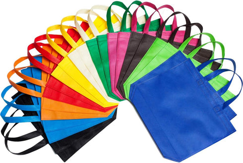 Reusable Gift Bag with Handles, 22 Pcs Large Tote Bags Bulk, 11 Colors for Shopping, Groceries, Birthday Party