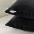 MIULEE Pack of 2 Decorative Velvet Throw Pillow Covers - Soft Black Square Cushion Case for Sofa, 18x18 Inch