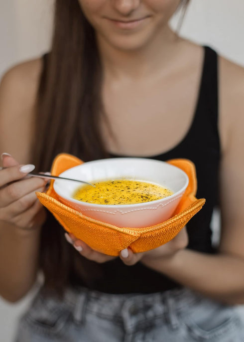 Microwave Bowl Cozy Huggers Set of 4, Durable Bowl Holder for Hot and Cold Dishes