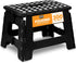 Utopia Home Folding Step Stool - Lightweight Plastic Foot Stool, 9 Inch Height, Holds Up to 300 lbs (Black)