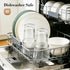 20oz 4 Pack GOSCHE Glass Tumblers with Straws and Lids, Ribbed Iced Coffee Cups Leak-proof, Dishwasher Safe, Thickened