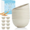 Wheat Straw Bowl Sets of 8, Unbreakable 26 OZ Cereal Bowls, Microwave and Dishwasher Safe, Winter-Snow Series